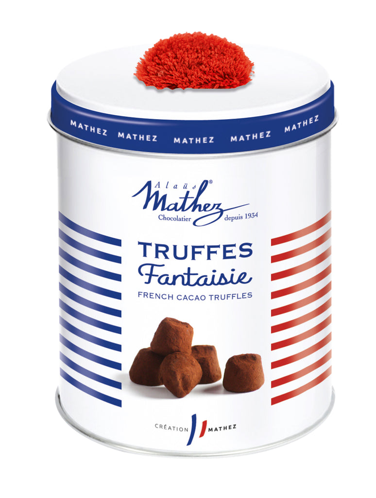 Chocolate Truffles in Navy French Tin with Pompom 250g